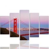 Leinwandbild 5 teilig, Golden Gate Bridge 