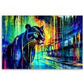Leinwandbild, Panther Tiere Abstraktion 