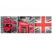 Leinwandbild 3-teilig, Londoner Rot 