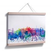 Poster Bleichner - San Francisco Aquarell Skyline 