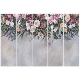Leinwandbild 5 teilig, Blumen überwachsen 