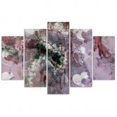Leinwandbild 5 teilig, Abstrakt Herz Violett Lila 