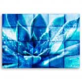 Canvasbillede, abstrakte blå blomster 3D 