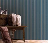 Vliestapete Streifen Klassisch, Romantisch, Opulent in Blau  
