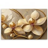 Leinwandbild Blumen glamourös gold 