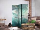 Paravent, Raumteiler freistehend, Trennwand - Escaping Fish in Muted Colors Among Sea Depths 