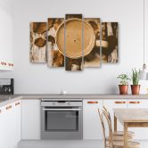 Leinwandbild 5 teilig, Vintage Retro Kaffee 