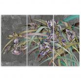 3-delige canvas print, Iris bloemen in de wind 