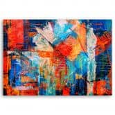 Leinwandbild, Bunte Handgemalt Abstrakt 3D 
