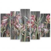 Leinwandbild 5 teilig, Iris Blumen 