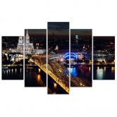 Canvasdoek 5-delig, Dombrug van Keulen, 