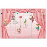 3-delige canvas print, circusacrobaat 