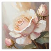 Leinwandbild, Handgemalte Rose 