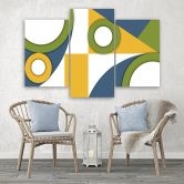 Leinwandbild 3 teilig, Geometrische Abstraktionsformen 