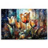 Leinwandbild, Blumen Bunt Abstraktion 