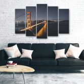 Wandbild 5-teilig, Goldene Gate von San Francisco 