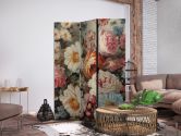 Paravent, Raumteiler freistehend, Trennwand - Scent of Nature - Beautiful Garden Flowers in Pastel Colors 