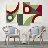 Leinwandbild 3 teilig, Geometrische Abstraktionsformen 