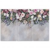 Leinwandbild 3 teilig, Blumen überwachsen 