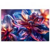 Leinwandbild, Glänzende 3D-Blumen 