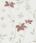 Papiertapete Floral Romantisch in Weiß  