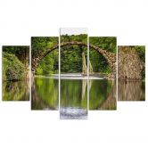 Lærredstryk 5 stykker, Old Bridge Lake Forest 