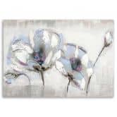 Leinwandbild, Blumen in Weiß Shabby Chic 