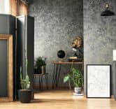 Vliestapete in glänzender Betonoptik anthrazit Struktur 