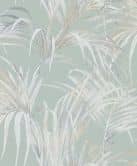 Vliestapete mit Blattmotiv auf Strukturbasis grün, beige Floral 