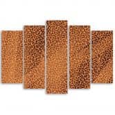 Leinwandbild 5 teilig, Leopard Leopard Pelfpatches Muster 