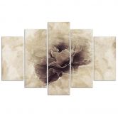 Leinwandbild 5 teilig, Rose Blume Beige Natur 