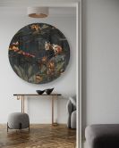 Rundes Leinwandbild Affen im Dschungel 
