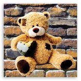 Leinwandbild, Teddybär mit Herz 