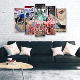 Wandbild 5-teilig, New York Stadt Collage  