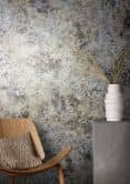 Vliestapete in Betonoptik und leichtem Stein Look silber Struktur 