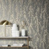 Vliestapete mit feinen Ästen platin Floral 