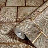 Vliestapete in Holz und Kacheloptik braun Grafisch 