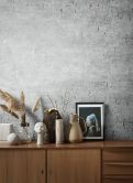 Vliestapete mit glänzender Betonoptik weiß, grau Struktur 