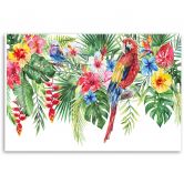 Leinwandbild, Blätter tropischer Papageienblüten 