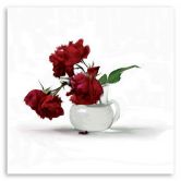 Leinwandbild, Rote Rosen in einer Vase 