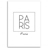 Leinwandbild, Paris Grafik mit der Aufschrift 