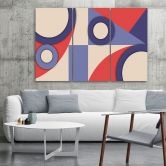 Leinwandbild 3 teilig, Geometrische Abstraktionsformen 