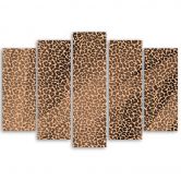 Leinwandbild 5 teilig, Leopard Leopard Pelfpatches Muster 