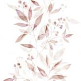 Vliesbehang bladeren bloem natuur mat in wit rood 