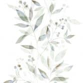 Vliestapete Blätter Floral Natur matt in Weiß Grün 