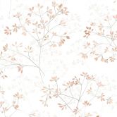 Vliestapete Blätter Floral Natur matt in Weiß Rot 