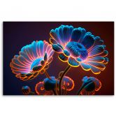Leinwandbild, Neon-Blüten 