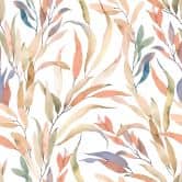 Vliestapete Blätter Floral Natur matt in Weiß Braun 