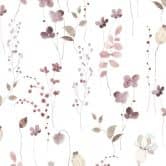 Non-woven wallpaper leaves, branches floral nature matt in white red 