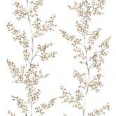 Vliestapete Blätter, Äste Floral Natur matt in Weiß Beige 